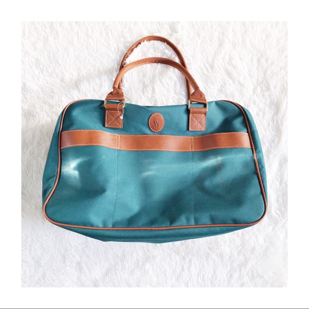 Polo Ralph Lauren VTG Green and Brown Duffel Bag